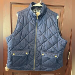 J. Crew Navy Quilted Vest
